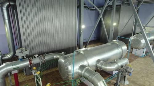 Thermal Power Station View of Pipes and Reservoirs Energy Conversion System Environmental Issues