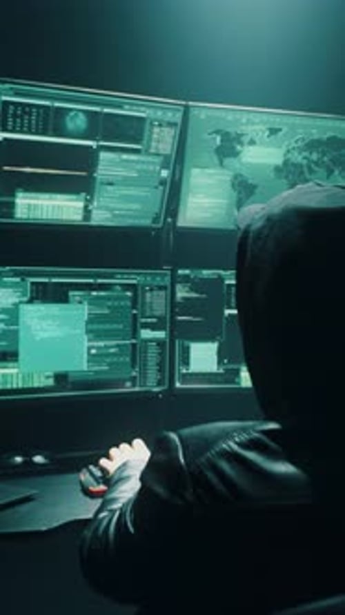 Unbekannter Computer-Eindringling, der den Computer benutzt