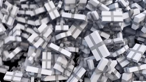 Falling White Gift Boxes Animation Background