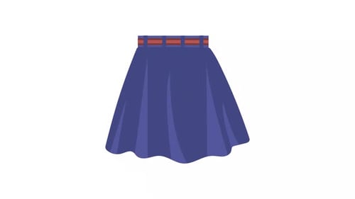 Flat Design Blue Skirt Animation Element