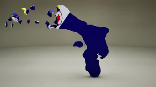 3D Geometric Map with Flag Reveal Animation