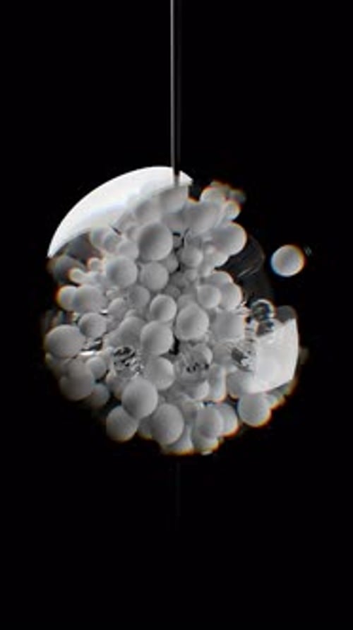 3D-Schleifenformen-Animation mit weißen Kugeln