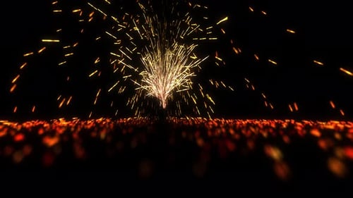 Golden Sparkle Particles Falling Overlay Effect