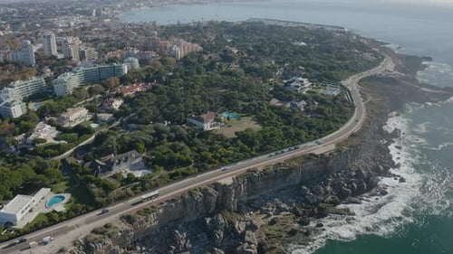 Coastal Neighborhood with Ocean View from Above