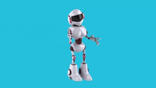 Fun 3D cartoon robot talking (with alpha channel)