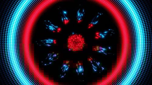 fundo azul-vermelho pulsante vj loop circle para música