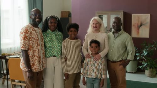 Multi-Generational Family Portrait in Home Interior