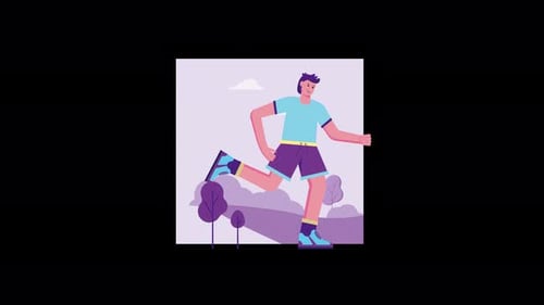 Ilustración de un hombre corriendo al aire libre