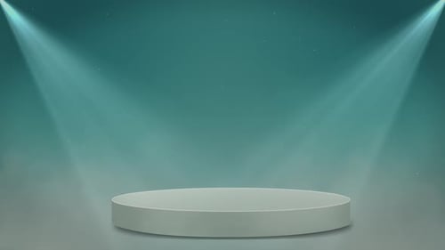 3D Modern Podium Circle Futuristic Showcase with Platform for Product Mockup Display