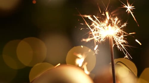 Festive Sparkler Lighting for Christmas Holiday Celebration