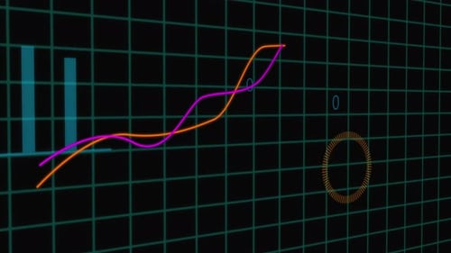 Colorful animation of business graph success loading icon. mz 130