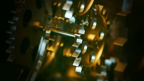 Gears Turning in Intricate Clockwork Mechanism