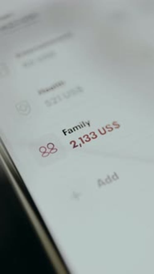 Family Expense Category with a Spendings Total of 2133 US Dollars