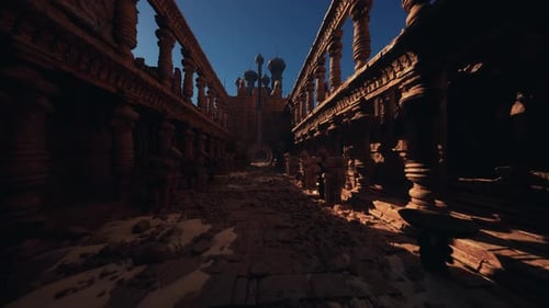 Ancient Ruins Bask in Golden Light Revealing a Forgotten Civilizations Majesty