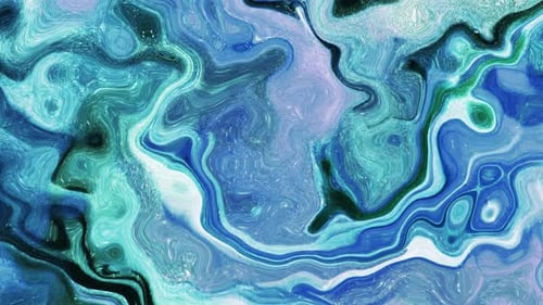 Dynamic Blue Green Fluid Abstract Motion Background