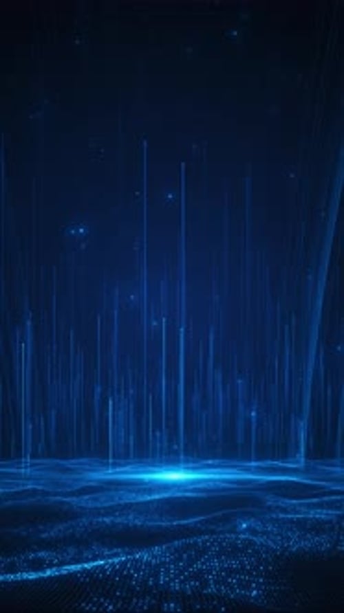 Futuristic Blue Digital Data Stream Vertical Background
