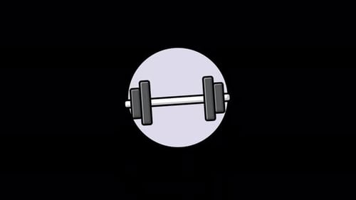 Modern Animated Barbell Workout Icon