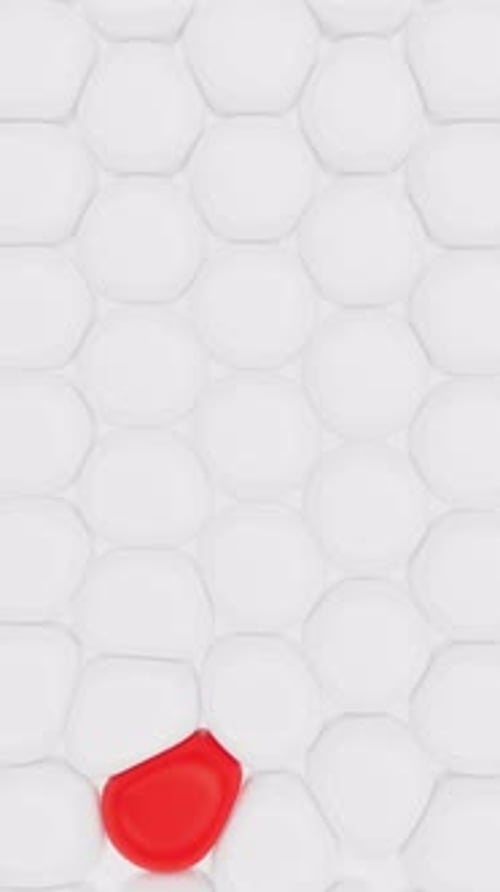 Red Soft Bubble Move Through White Bubbles Concept of Struggle Reaching the Goals 3d Render