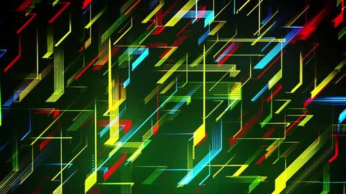 Abstract Futuristic Digital Circuit Lines Loop Background