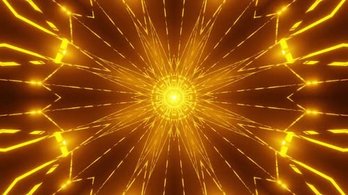 Golden Geometric Light Tunnel VJ Animation