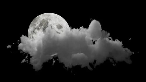 Dramatic Clouds Moving Across a Realistic Full Moon