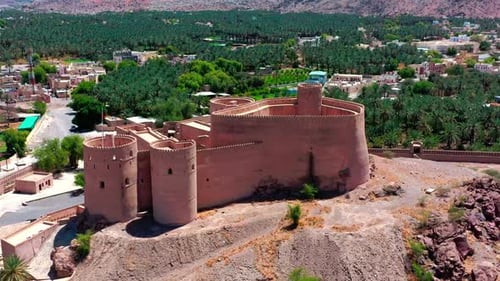 Vue aérienne d'un fort à Oman