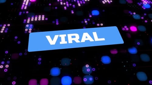Futuristic Digital Grid Network Background with Viral Text