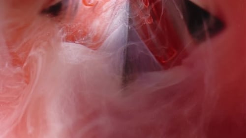 Red and White Paint Swirl Abstractly