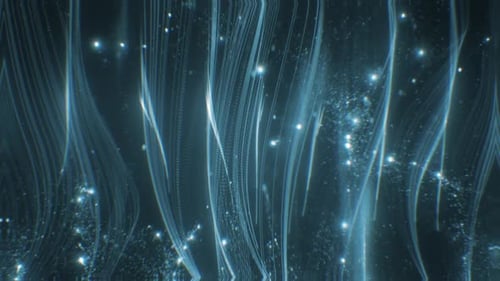 Futuristic Glowing Blue Lines and Particles Background Loop