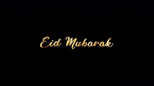 Golden Eid Mubarak Elegant Script Text Animation
