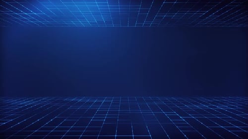 Futuristic Blue Digital Grid Technology Background Animation