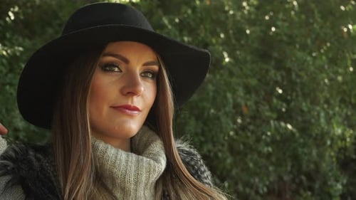 Fashion Autumn Girl Relaxing In Park