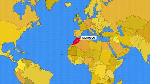 Animated World Map Country Highlight Pointer