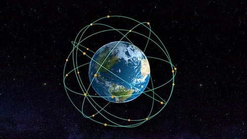 Animated Global Network Around Spinning Earth
