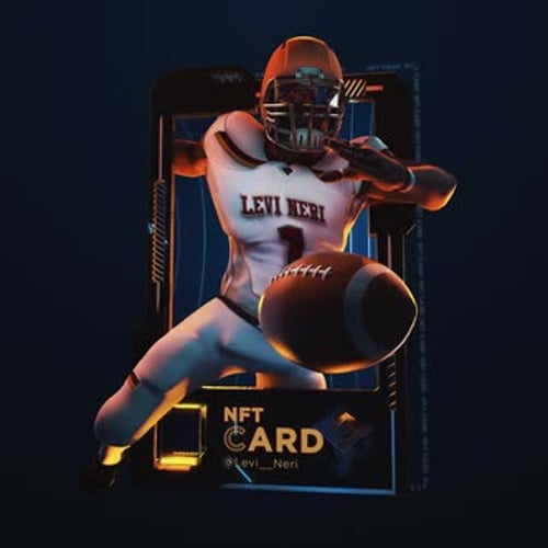 Futuristic 3D American Football Player NFT Card