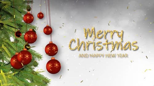 Glitter Merry Christmas and Happy New Year Celebration Background