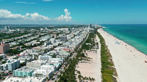 Miami Coast Under Sunlight Miami Waterfront Architecture Miami Aerial Perspective Miami Cityscape