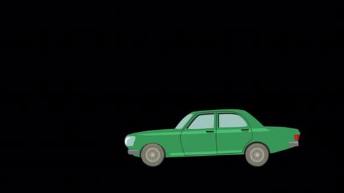Das ausfahrende Auto hält plötzlich an und setzt dann seinen Weg fort Alpha-Kanal 4K