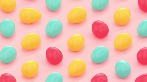 Animated Colorful Easter Eggs Seamless Loop Background