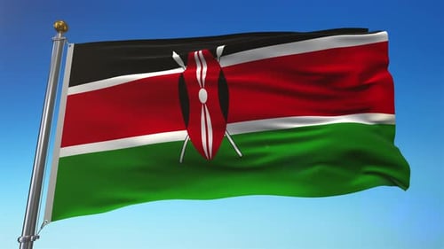 Waving Flag of Kenya Animation