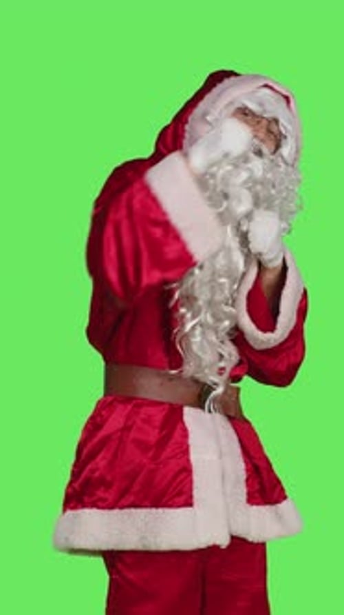 Vertical Video Front View of Violent Saint Nick Throw Punches