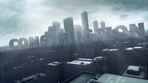 3D Skyscraper City Text Construction