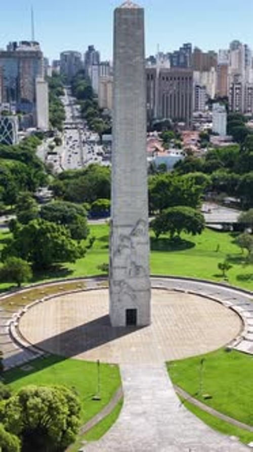 Obelisk Monument in downtown Sao Paulo in Brazil.