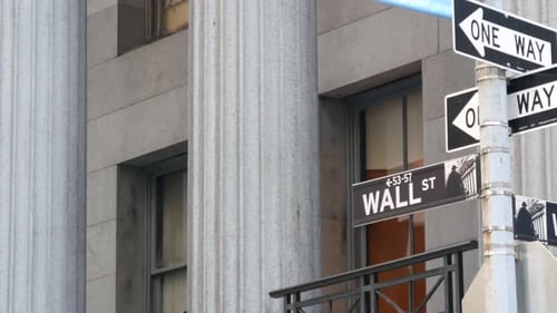 New York City Manhattan Downtown Financial District USA American Wall Street Sign Stock Exchange