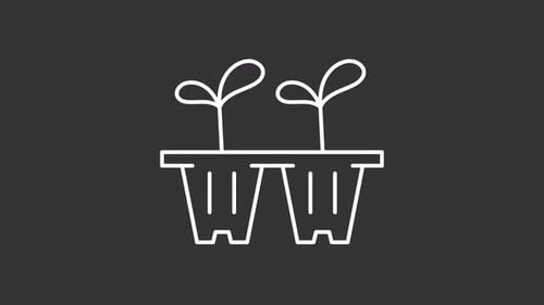 Animated Growing Plants Line Icon for Agriculture