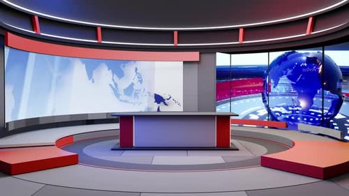 3D Virtual News Studio Ab0013 Background Loop