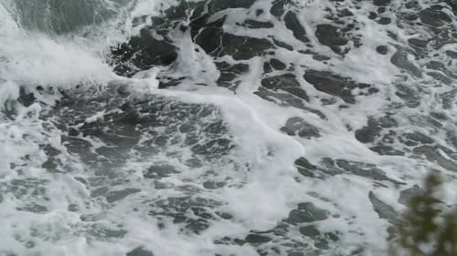 Crashing Ocean Waves on the Rugged Coastline