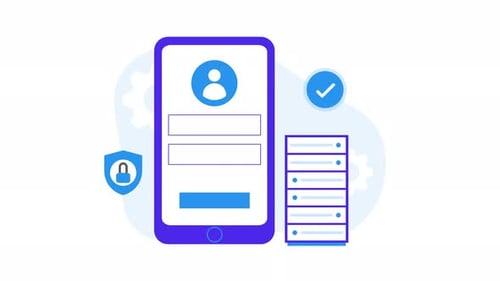 Online safety animation data protection. suitable for cybersecurity, internet privacy.
