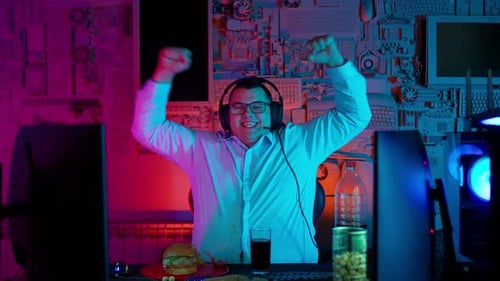 Happy Man Hands Up