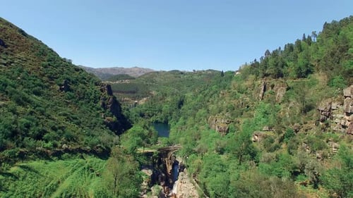 Cinematic Nature Valley Aerial View